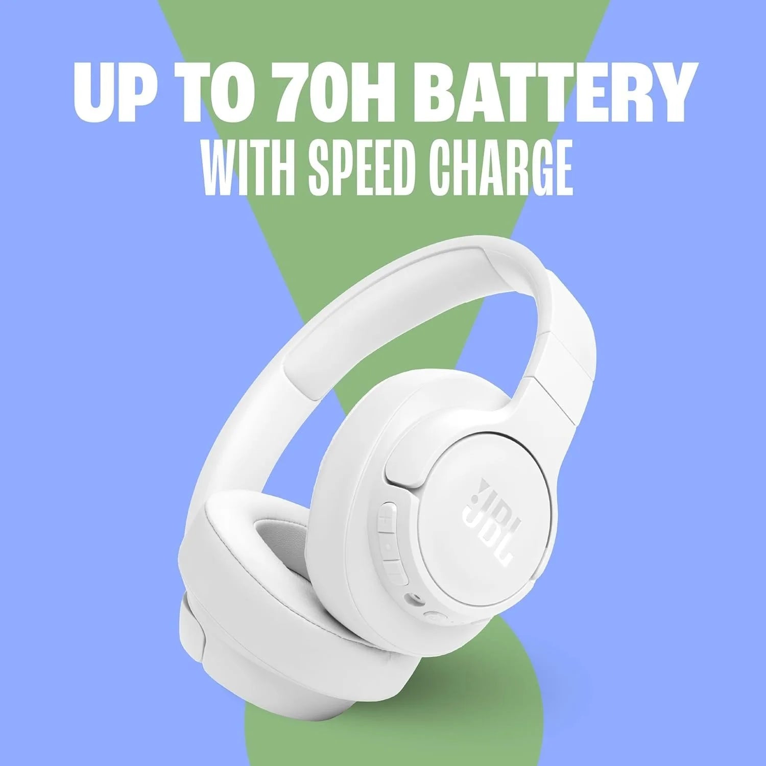 JBL Tune 770NC Wireless Over-Ear Headphones with Adaptive Noise Cancelling, Smart Ambient, Bluetooth 5.3, White