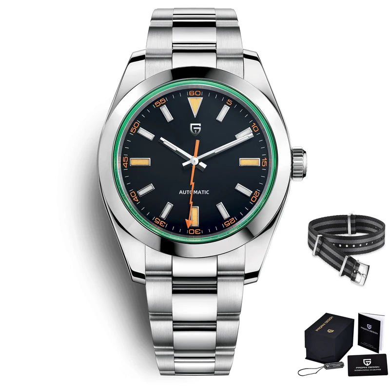PAGANI DESIGN Sapphire Green Glass Luxury Automatic Watch Men Mechanical Wristwatch Men NH35A 2023 New Stainless steel Clock Man