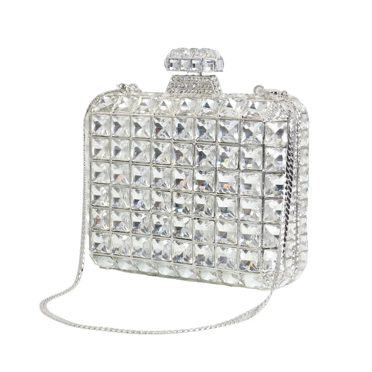Women Unique Perfume Bottle Rhinestone Bag Glitter Crystal Evening Clutch Cocktail Party Purse for Weddind