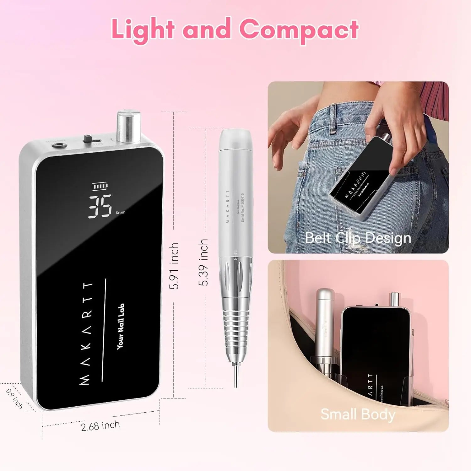 Electric Nail Drill File Machine Professional for Acrylic Gel Dip Powder Nails Poly Nail Extention Gel Manicure Pedicure Tool