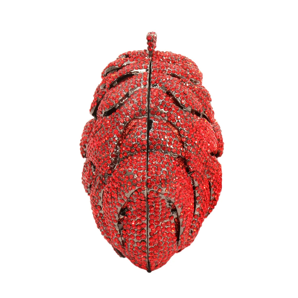 Women Glam Rhinestone Evening Bag 3D Rose Luxury Crystal Clutch Wedding Diamond Purse Handbag for Prom Party