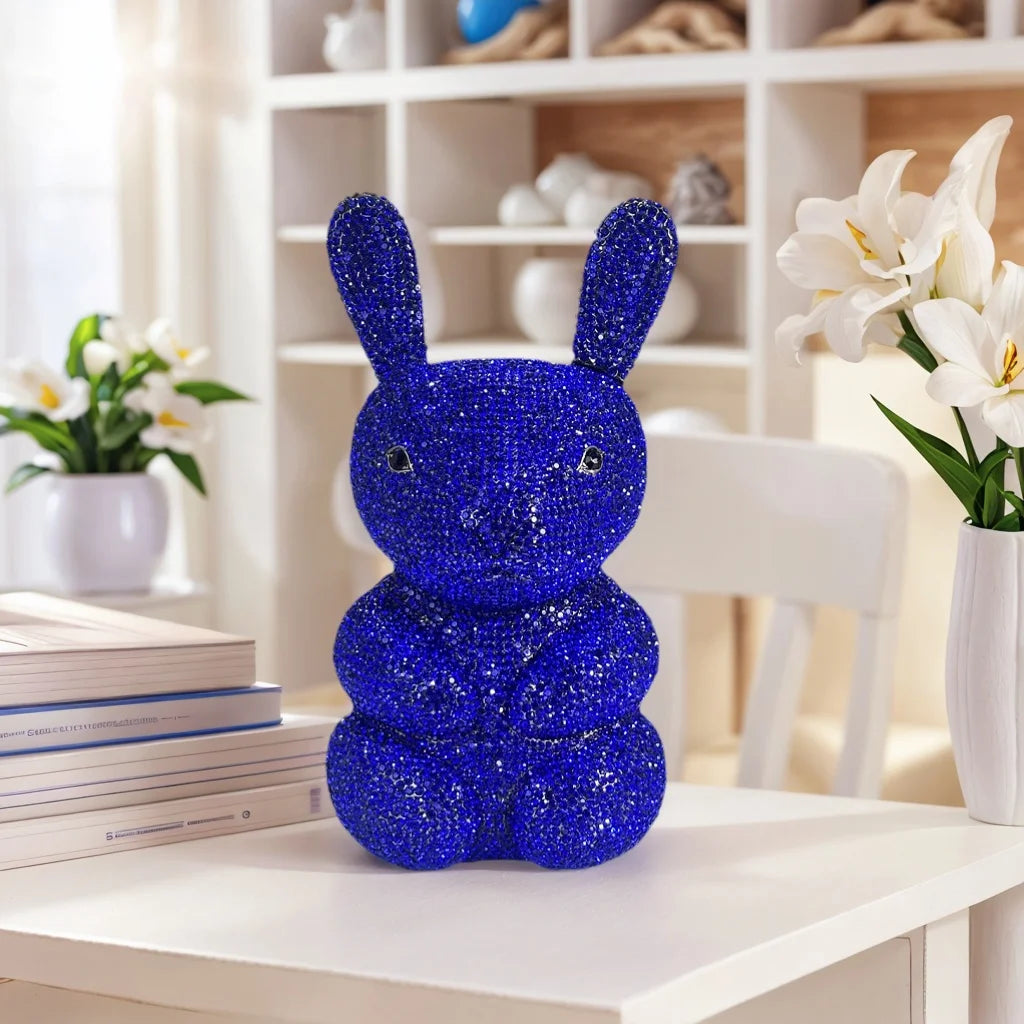 Women Cute Rabbit Rhinestone Evening Bag Luxury Crystal Clutch Prom Party Purse Diamond Handbag for Dating