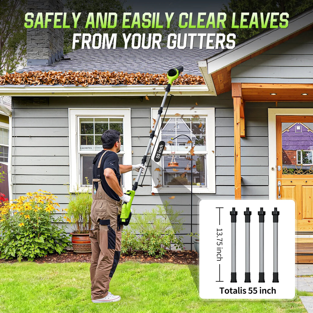 Feihu 40V Cordless Brushless Leaf Blower with 2 Batteries & Charger, 580CFM 2-Speed Electric Blower for Garden Home