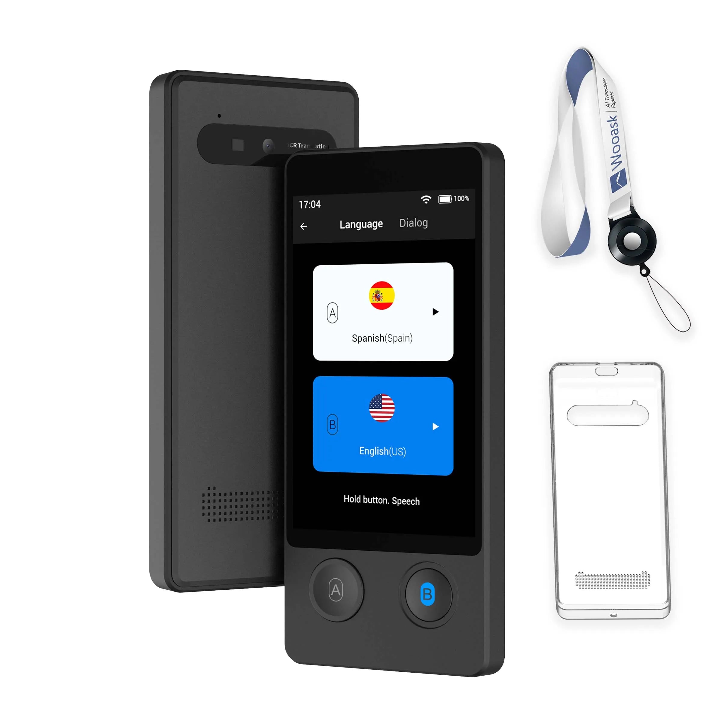 Wooask [W12] Translator Device,Two Way Offline Voice Translator,98% Accuracy 0.5 Seconds Instant Translation,for Travel Business