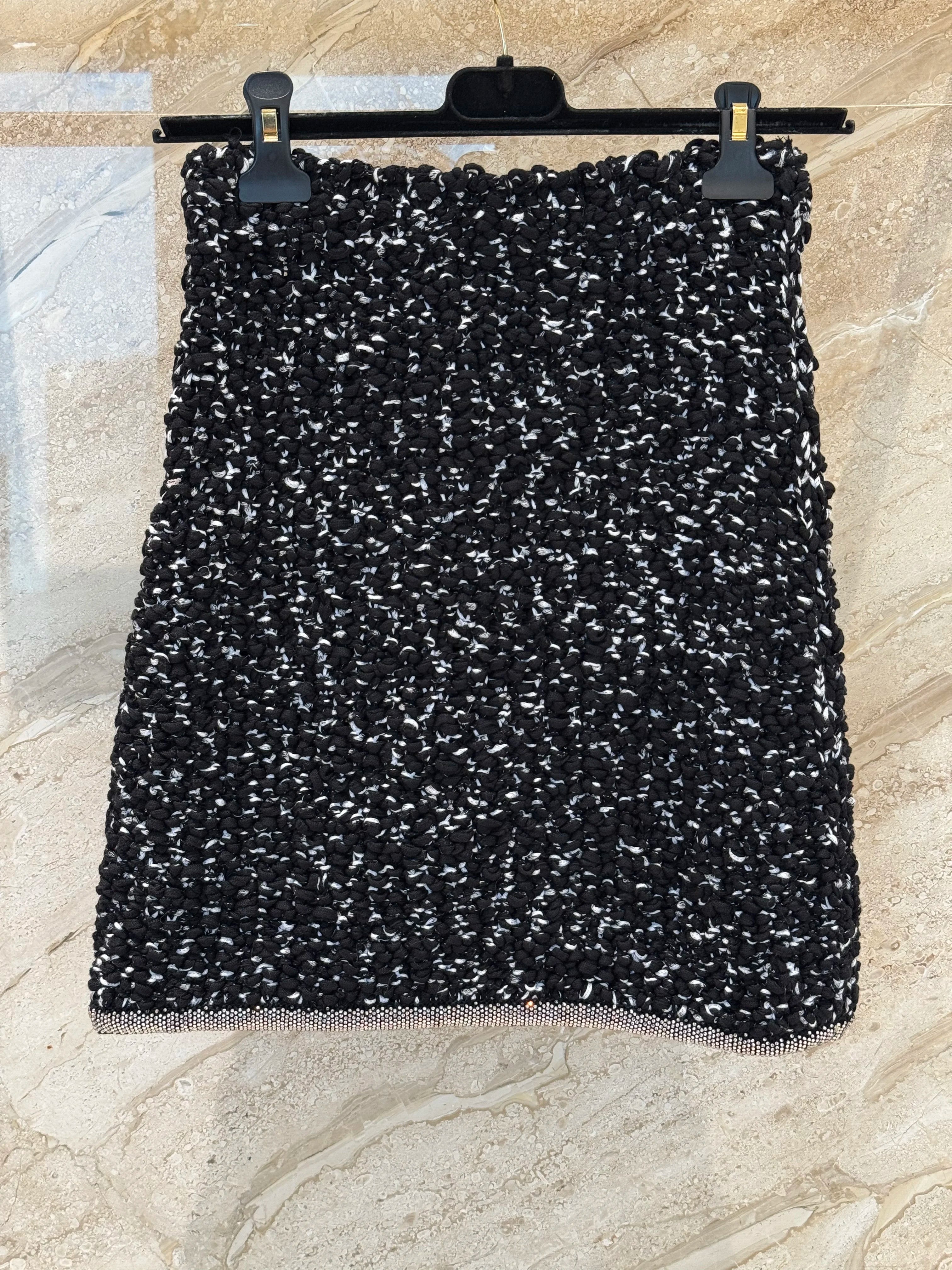 Twisted braided rhinestone slimming and elegant short skirt