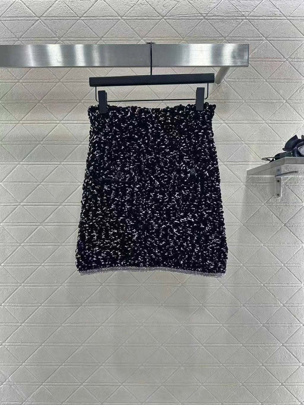 Twisted braided rhinestone slimming and elegant short skirt