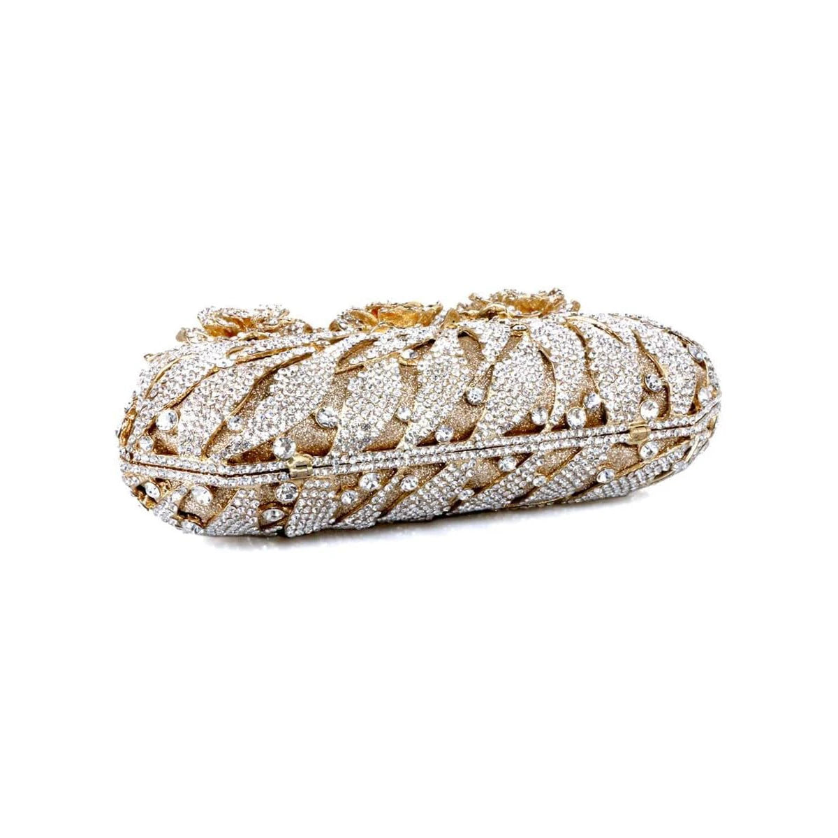 Vintage Women Flower Pattern Clutch Purse Dazzling Crystal Floral Evening Bag Bride Wedding Handbag for Banquet Dating