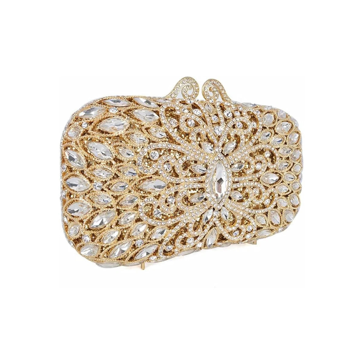 Glitter Women Square Box Rhinestone Evening Clutch Luxury Crystal Diamond Handbag Bride Wedding Purse for Banquet Party