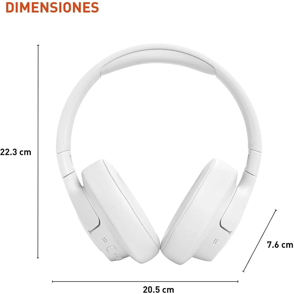 JBL Tune 770NC Wireless Over-Ear Headphones with Adaptive Noise Cancelling, Smart Ambient, Bluetooth 5.3, White