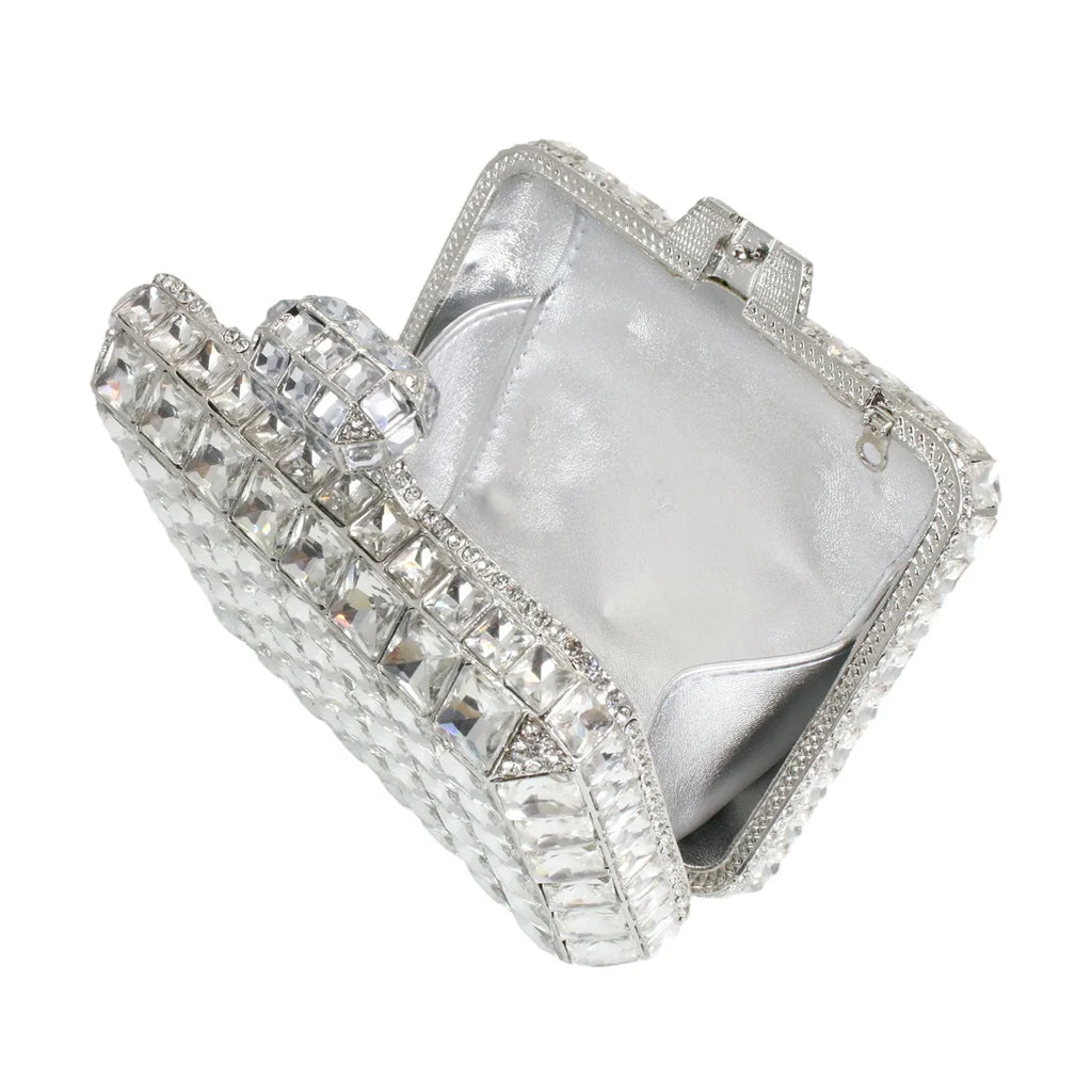 Women Unique Perfume Bottle Rhinestone Bag Glitter Crystal Evening Clutch Cocktail Party Purse for Weddind