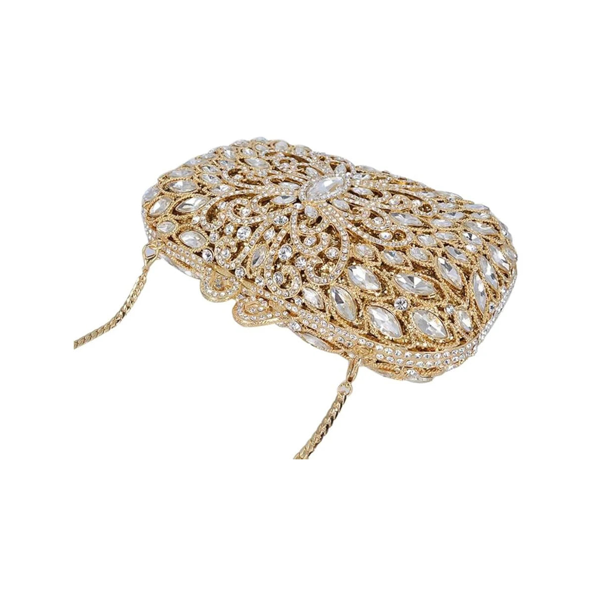 Glitter Women Square Box Rhinestone Evening Clutch Luxury Crystal Diamond Handbag Bride Wedding Purse for Banquet Party