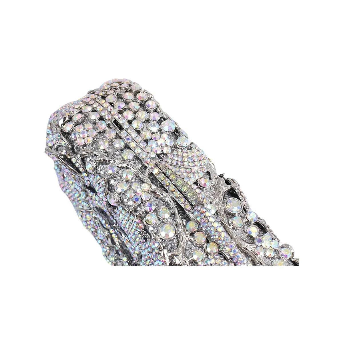 Glam Women Floral Rhinestone Evening Clutch Dazzling Crystal Purse Shiny Diamond Handbag for Wedding Party