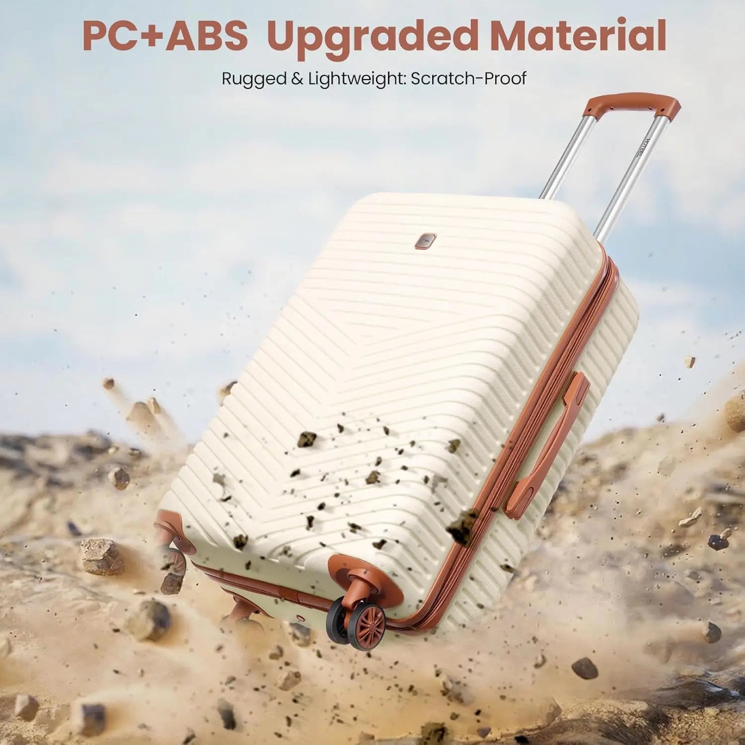 6 Piece Luggage Set Carry On ABS+PC Hard Shell Suitcase Travel Packing Box With Spinner Wheels & TSA Lock For Business Trip