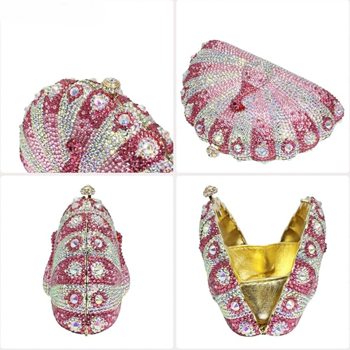 Luxury Women Peacock Shaped Rhinestone Evening Clutch Glitter Crystal Handbag Party Purse for Cocktail Prom