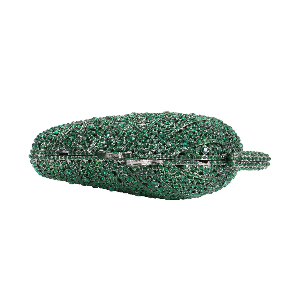 Elegant Women Leaf Shaped Rhinestone Bag Luxury Crystal Clutch Purse Dazzling Diamond Bride Handbag for Cocktail Party