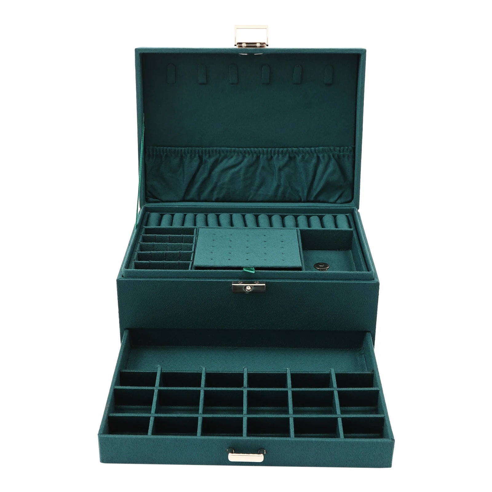 Jewellery Box 3 Tier Jewellery Box with Drawers and Watch Storage Compartment Girls Gift Jewellery Storage Travel for Women