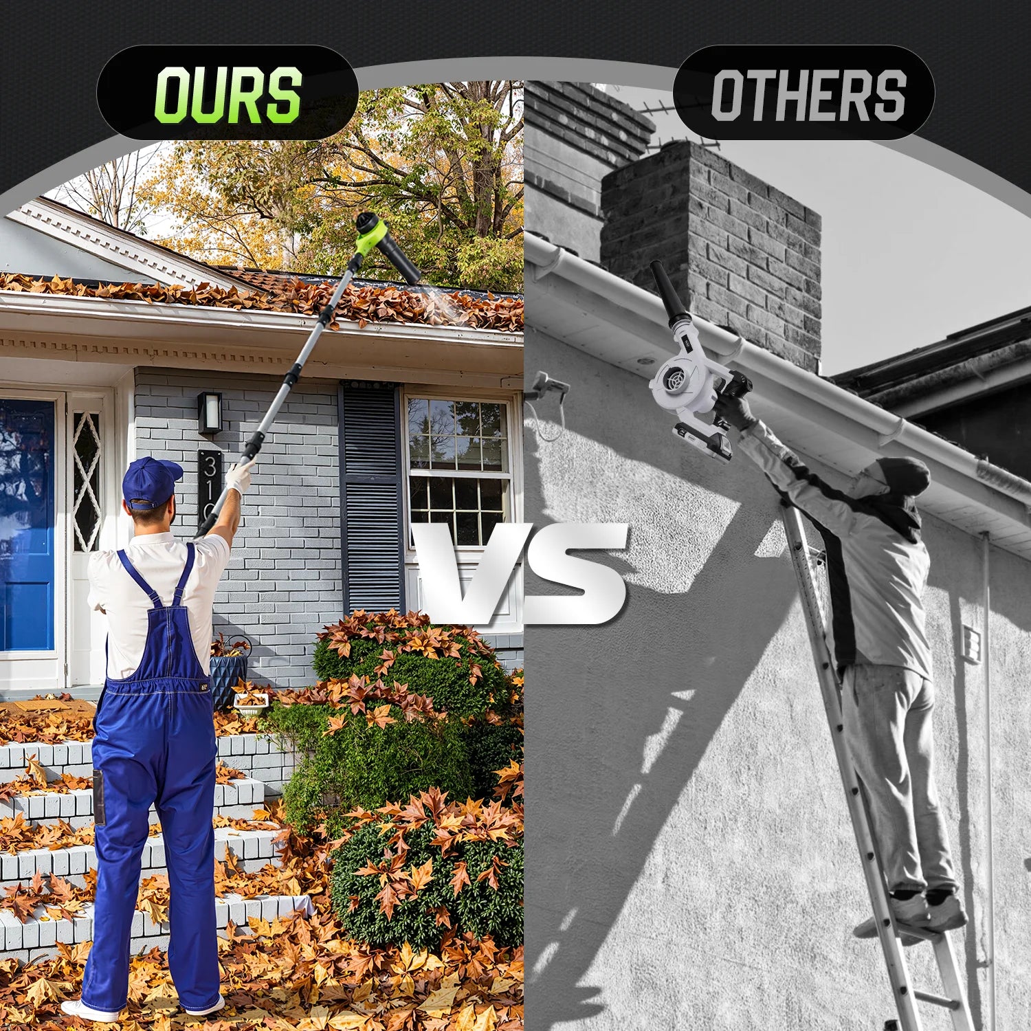 Feihu 40V Cordless Brushless Leaf Blower with 2 Batteries & Charger, 580CFM 2-Speed Electric Blower for Garden Home