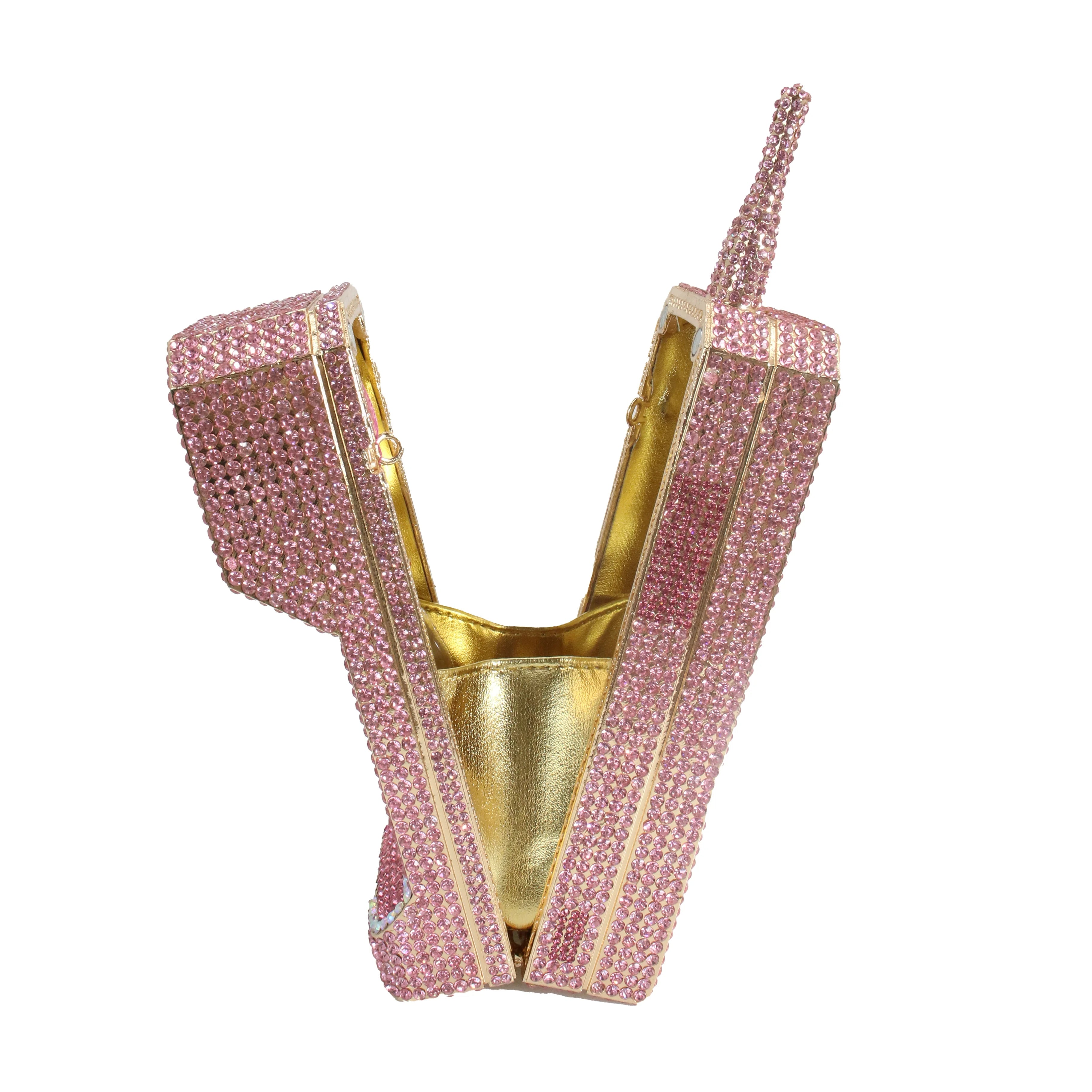 Women Novelty Cellphone Shaped Evening Bag Sparkling Rhinestone Crystal Clutch Purse Prom Party Handbag