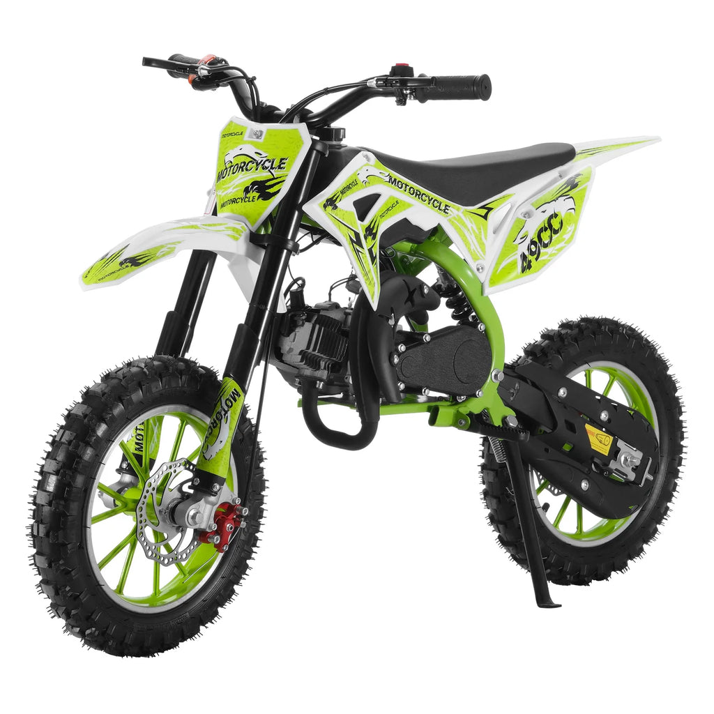 2-Stroke 49cc Kids Mini Motorcycle Dirt Bike Gas Power Motocross Off Road Pocket Motorbike Pull Start Front Rear Disc Brakes