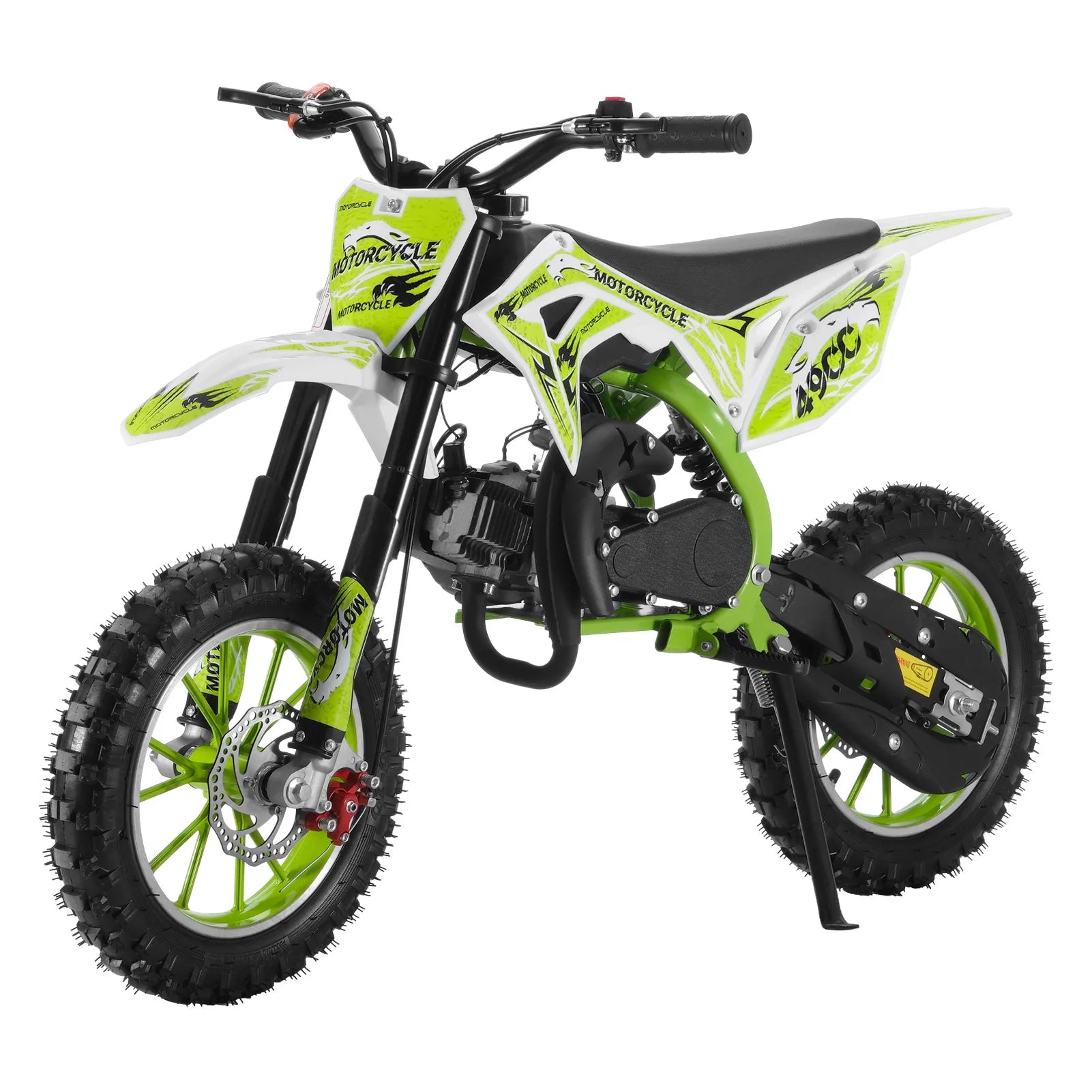 2-Stroke 49cc Kids Mini Motorcycle Dirt Bike Gas Power Motocross Off Road Pocket Motorbike Pull Start Front Rear Disc Brakes