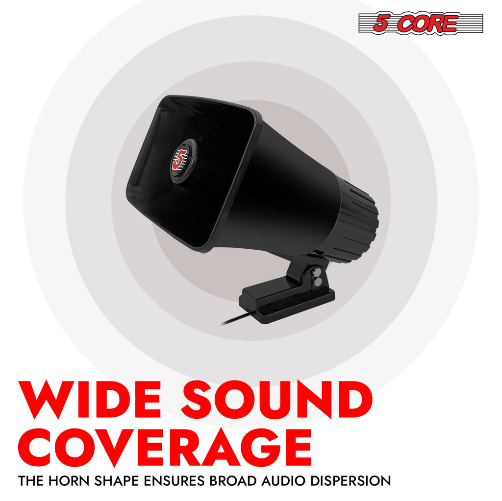 5 Core PA Horn Speaker 8Pcs 8 Inch 65W Loud Audio Outdoor Speakers System 8Ohm Reflex Megaphone-HW 508 BLK 8PCS