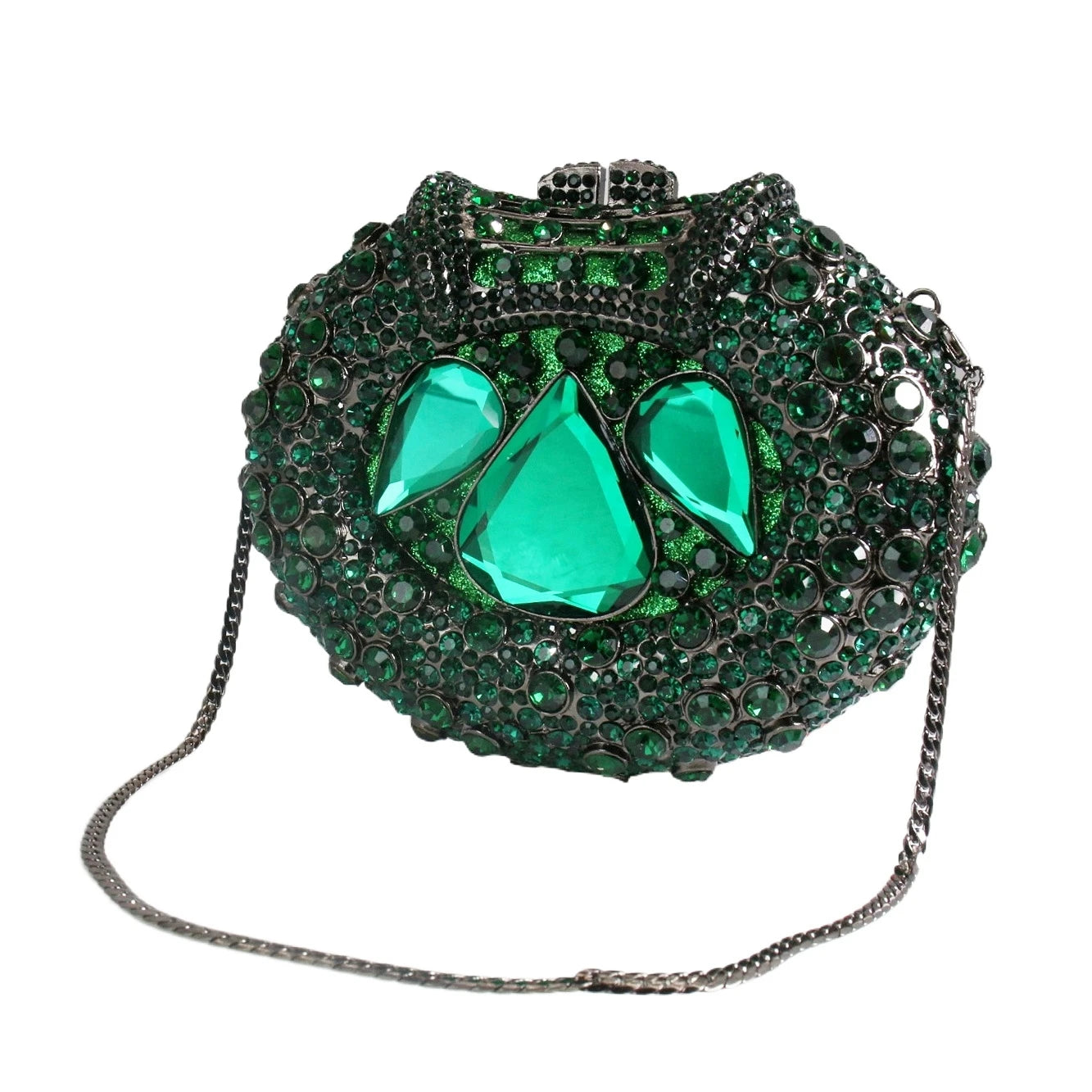 Luxury Women Stone Shaped Crystal Evening Bag Oval Rhinestone Clutch Diamond Handbag Purse for Banquet Cocktail