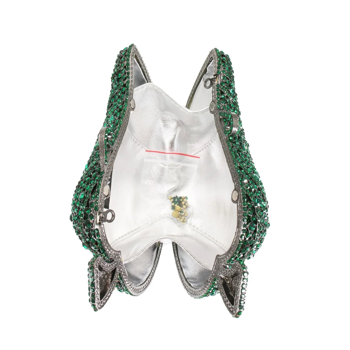 Elegant Women Leaf Shaped Rhinestone Bag Luxury Crystal Clutch Purse Dazzling Diamond Bride Handbag for Cocktail Party