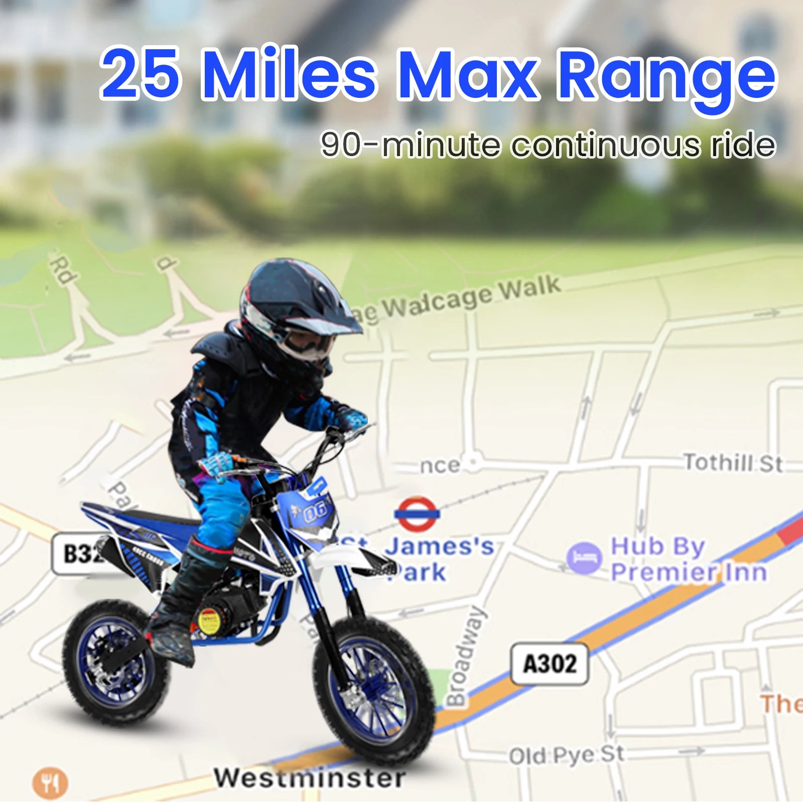 49cc 2-Stroke Children Pocket Motorbike with Front Rear Disc Kids Dirt Bike Beach Off Road Mini Motorcycle Gas Power Motocross