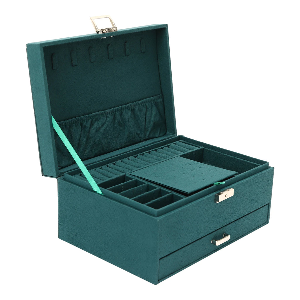 Jewellery Box 3 Tier Jewellery Box with Drawers and Watch Storage Compartment Girls Gift Jewellery Storage Travel for Women