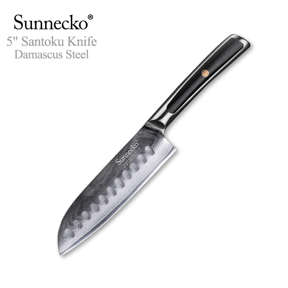 Sunnecko 1-8PCS/Set Chef's Knives 73 Layers VG10 Damascus Steel Japanese Slicing Knife Utility Paring Cleaver Cutting Knife