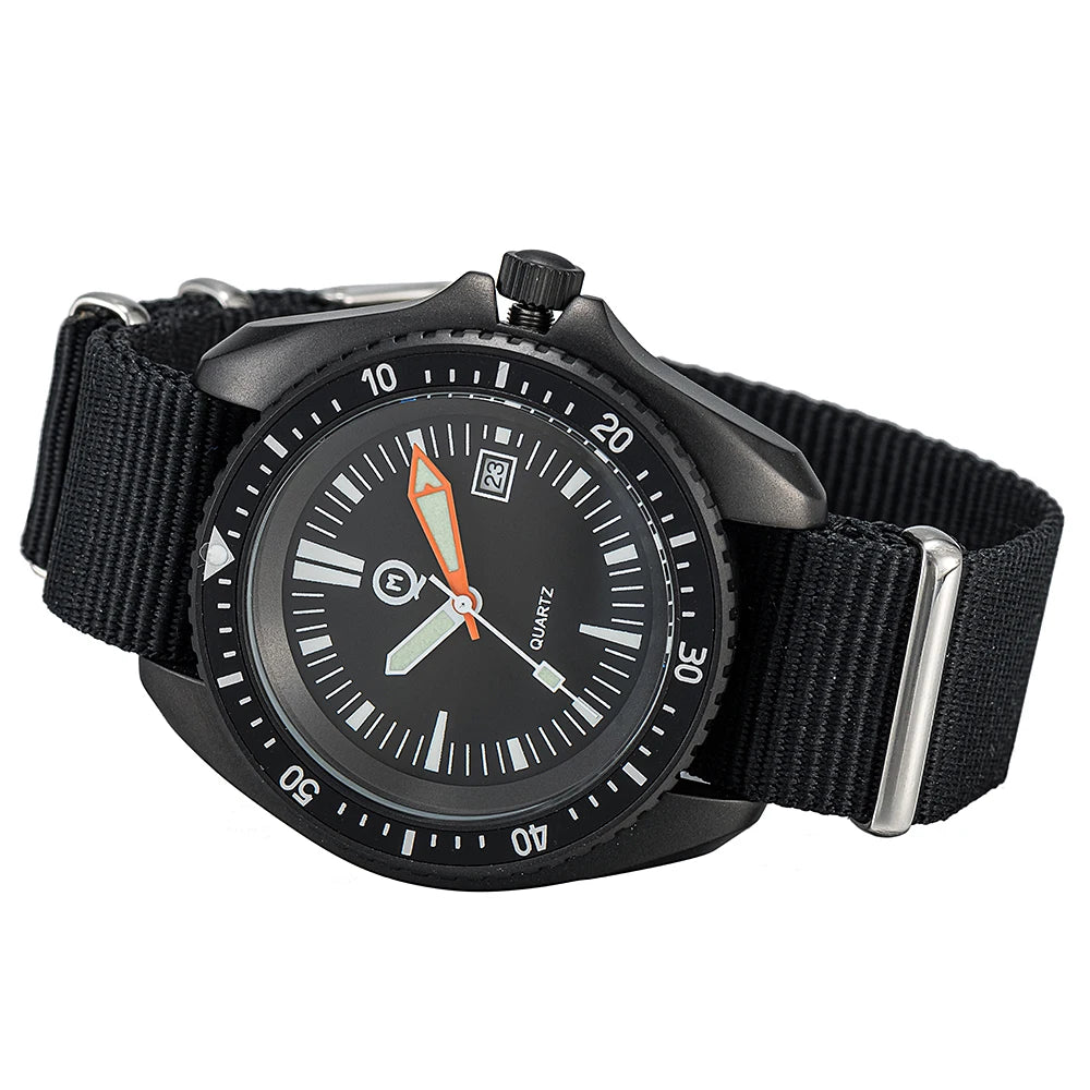 Qimei Classic UDT Men's Military Sport Watch Army Green Outdoor Diver SM8016C  Hardened Mineral Glass Japan Movement 300M