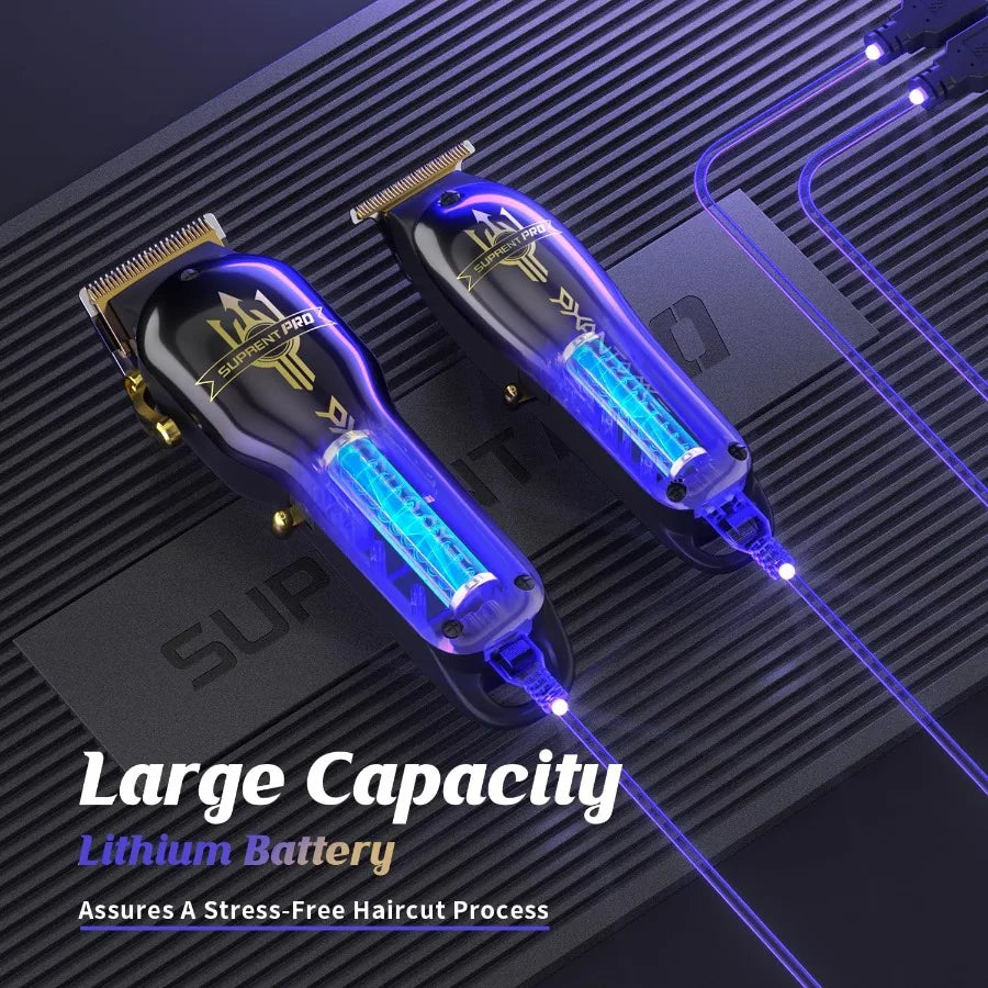 SUPRENT PRO Professional Hair Clippers for Men - Cordless Brushless Motor Hair Clipper Set with Zero Gap Trimmer - Premium Hair