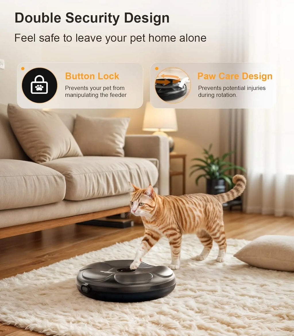 Automatic Pet Feeder for Wet and Dry Food with Ice Packs, Programmable Timer, Rechargeable Battery, Low Battery Indicator