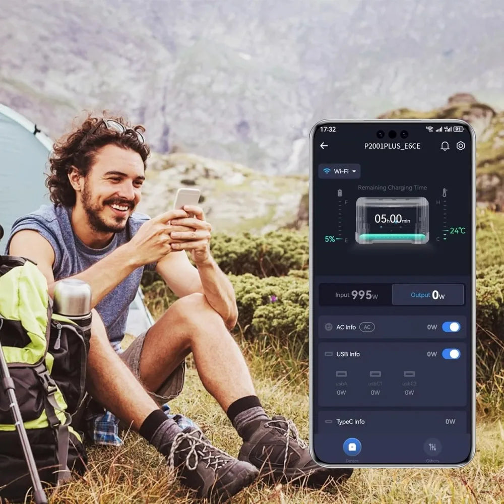 P1000 Plus 1800W/1024Wh Power Station with 100W Solar Panel, 1200W Fast Charging, Solar Generator with 4 AC Outlets (3600W Peak)