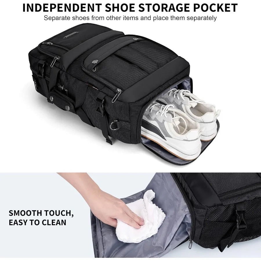 WITZMAN Carry on Travel Backpack for Men Women Laptop Backpack with USB Charging Port Airline Approved B683 Classic Black