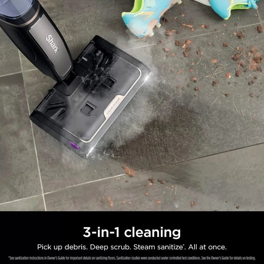3-in-1 Steam Mop for Sealed Hard Floors Green Lightweight Steam Cleaner with Debris Pickup Deep Sanitizing Renewed