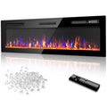 72 Inch Ultra Thin Electric Fireplace with Narrow Bezel for Living Room and Bedroom Linear Wall Mounted Heater with Remote and