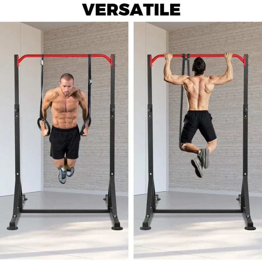 Pull Up Station Power Tower Adjustable Pullup Bar Multifunction Strength Training Workout Gym Equipment Free Standing