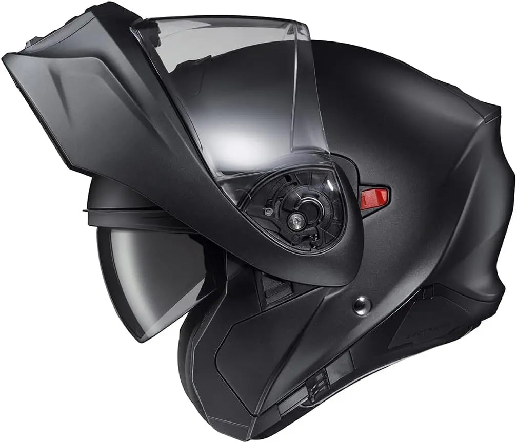 Open Full Face Transformer Adult Motorcycle Helmet Bluetooth Ready Speaker Pockets DOT ECE P/J Approved Solid (Matte Black-2X-La