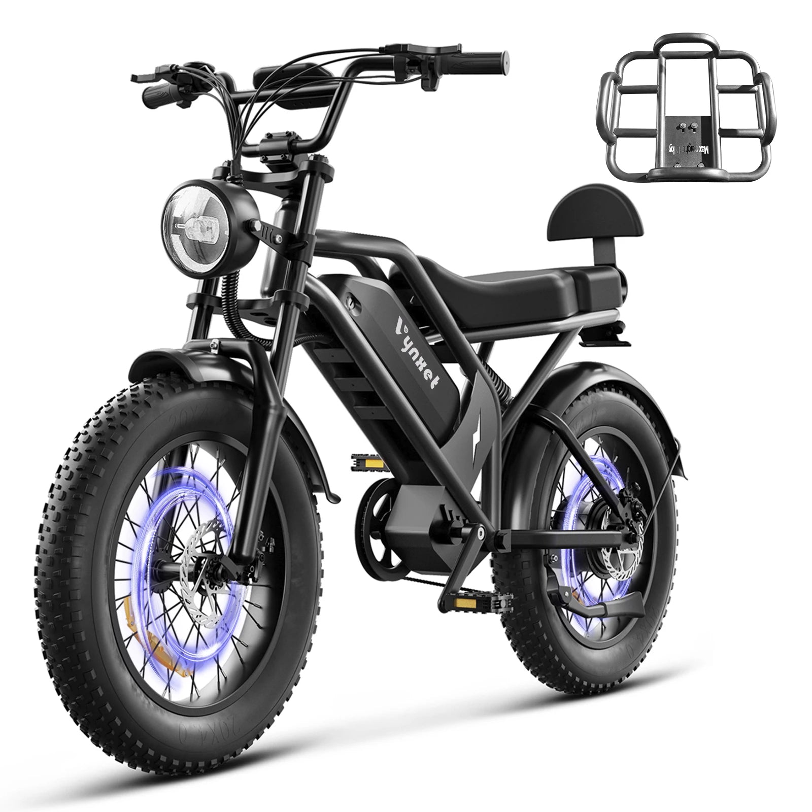 Vynxet Electric Bike Electric Motorcycle 1500W 48V 864Wh Fat Tire Ebike 68+ Miles All-Terrain E-Bike