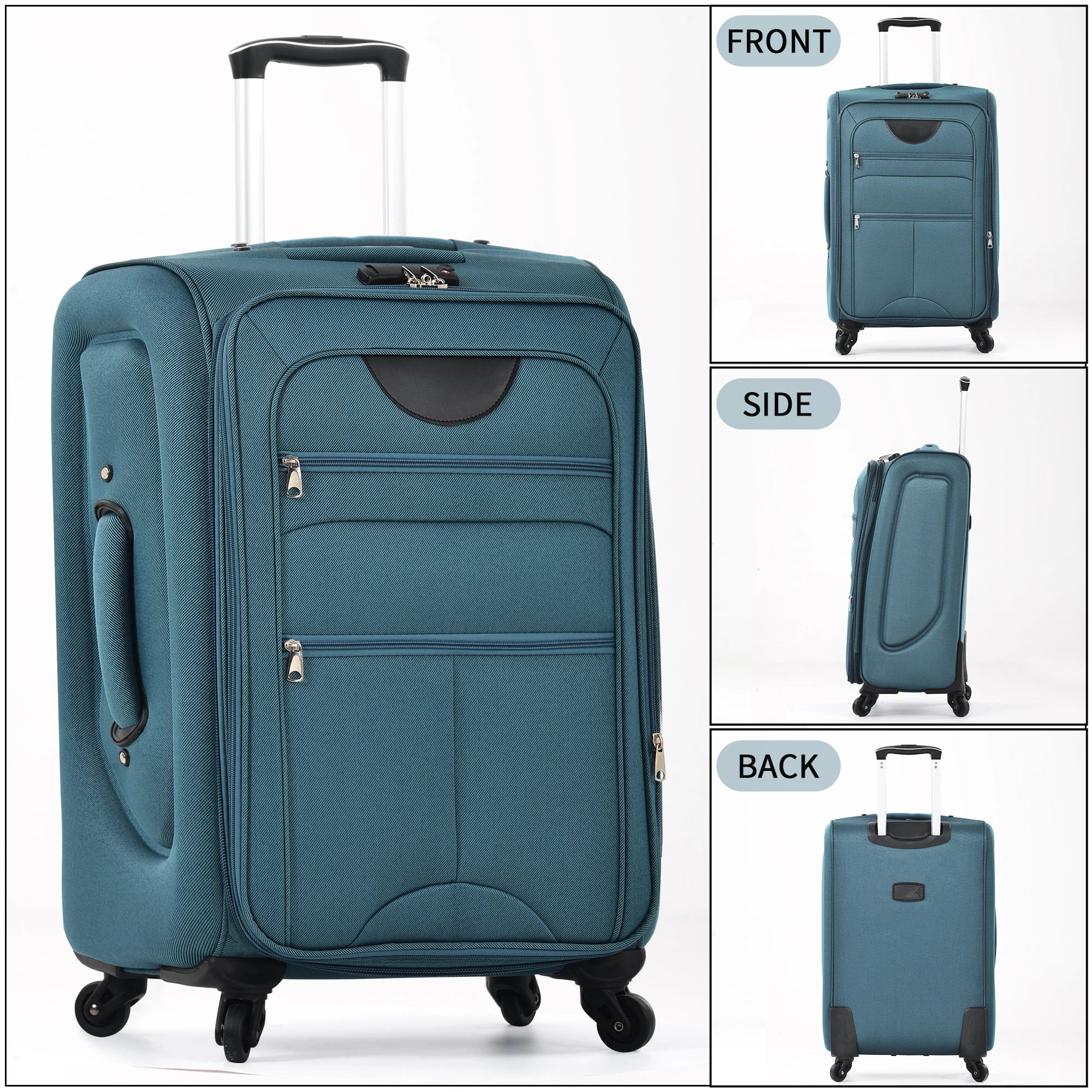 Softside Luggage Expandable 3 Piece Set Suitcase Upright Spinner Softshell Lightweight Luggage Travel Set