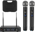 Wireless Microphone System, Metal UHF Dual Handheld, 20 Channels, Professional Cordless Mic for Church, DJ, Karaoke, Wedding