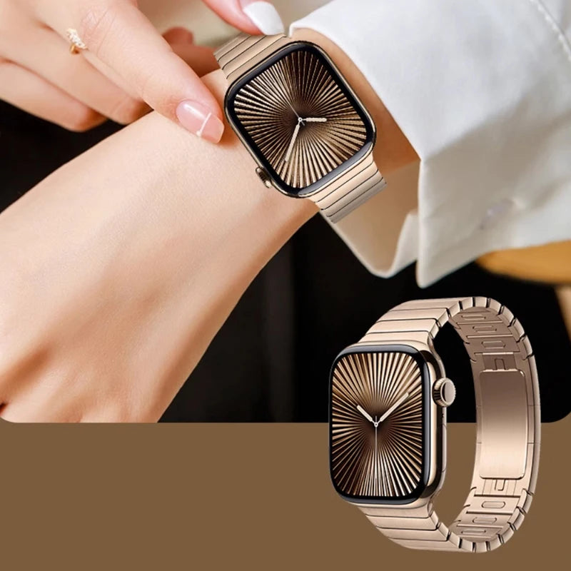 Luxury Titanium Bracelet for Apple Watch Ultra 2 Band 49mm 45mm 44mm 46mm Business Strap for IWatch Series 10 9 8 7 6 5 4 Se 3 2