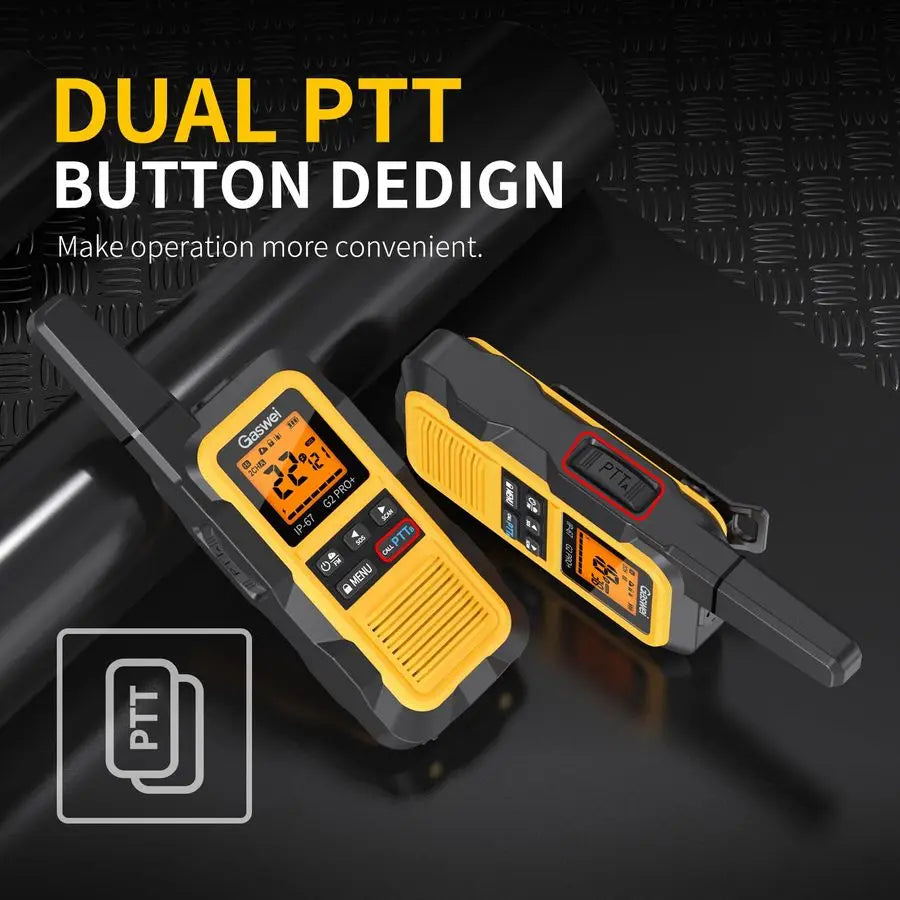 HeavyDuty Walkie Talkies IP67 Waterproof TwoWay Radios with NOAA Weather Alert amp Floating 2Watt Long Range for Job Sites, Hunt