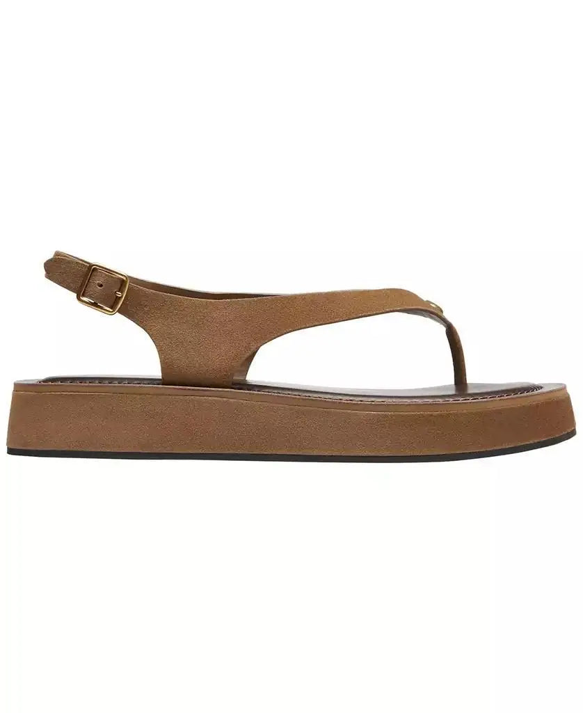 COACH | Women's Sculpted C Platform Suede Round Toe Thong Sandals