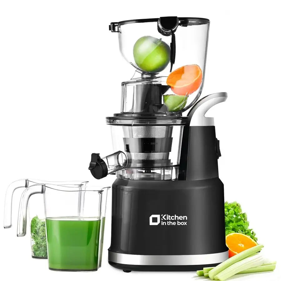 Press Juicer Machines, Kitchen in the Box Slow Masticating Juicers Machine,3.26inch Large Wide Feed Chute Fit Whole Fruits amp V
