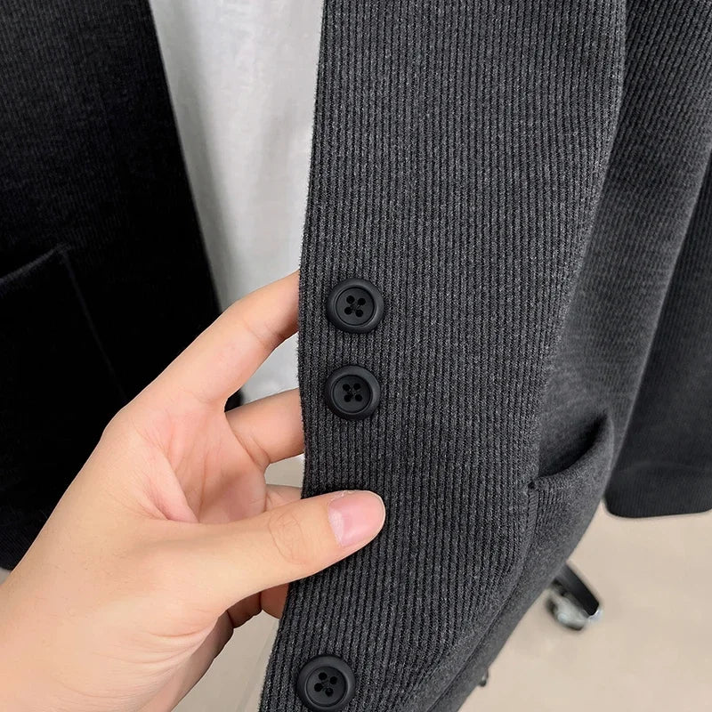 Autumn Best-selling Light Luxury High-end Wool Sweater Jacket for Men's Casual Fashion Long Sleeved Top Jacket
