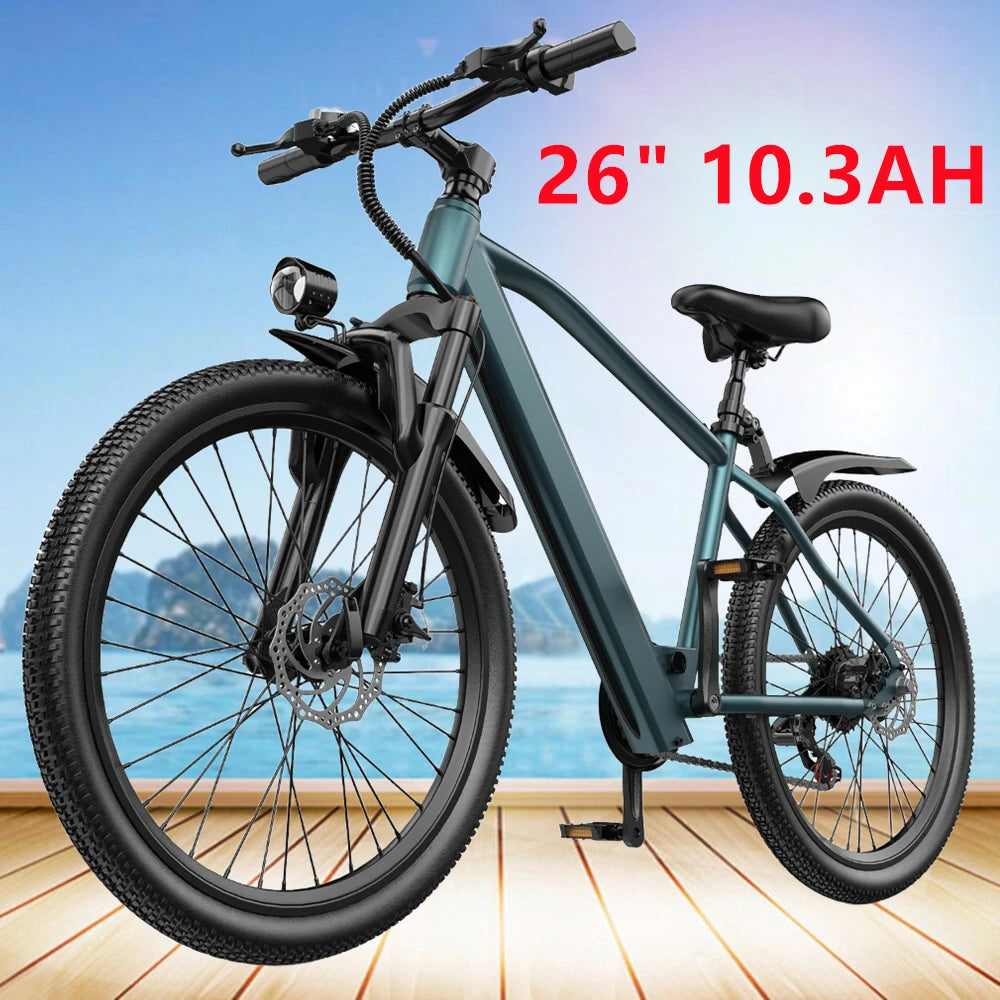 26" 24" Electric Motorcycles E Bike For Adults, 600W Peak Motor Ebike 23.9Mph 36V 10.3AH 13.3AH Adults Electric Mountain Bicycle