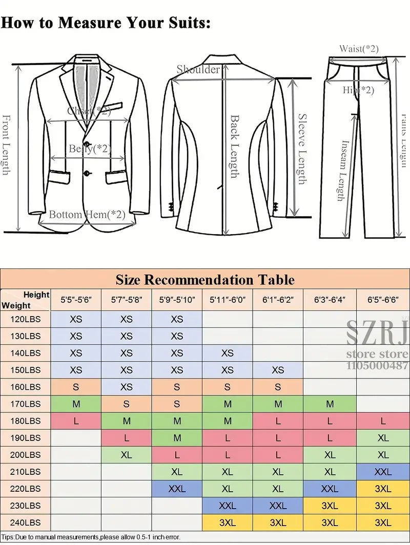 Men's Formal Tuxedo Suit Set with Shawl Collar, Vest & Trousers, Ideal for Wedding, Prom & Gala Events
