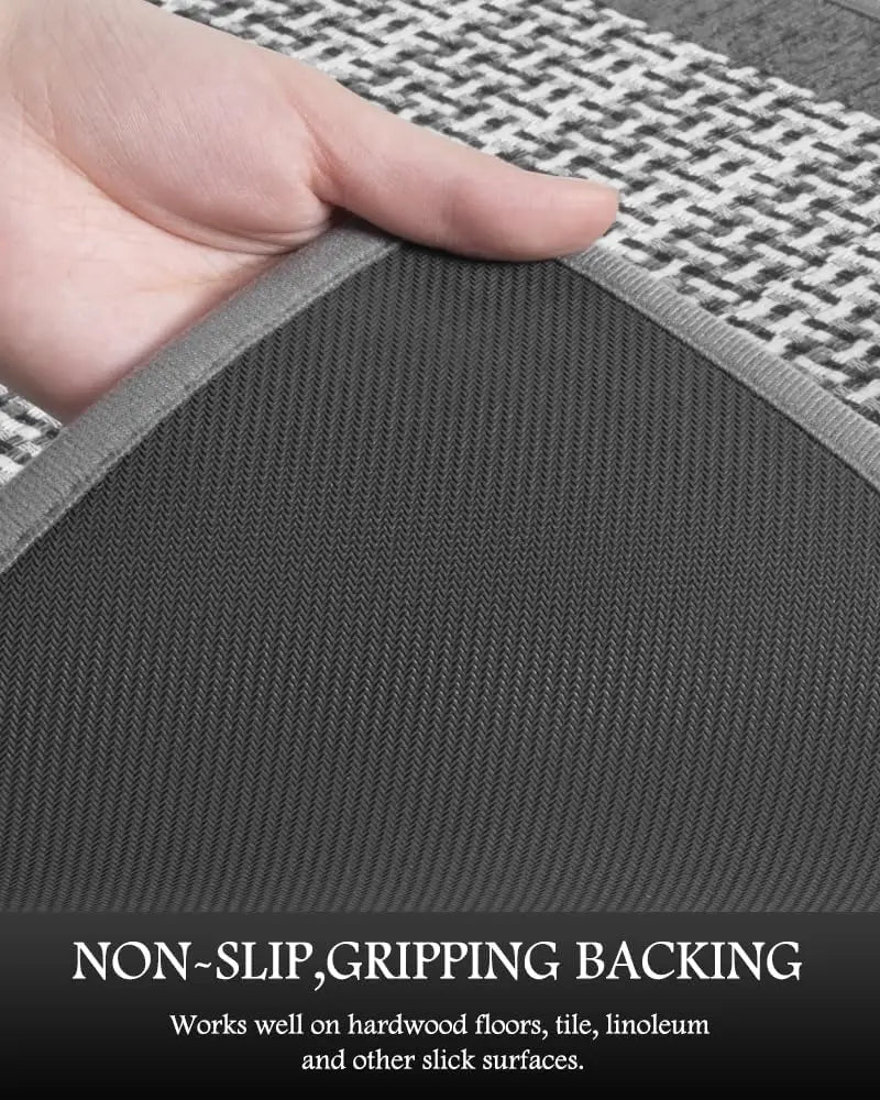 Non-Slip Kitchen Rug Set of 2 - Extra Large Runner and Small Mat, Washable Absorbent Floor Mats for Sink Area